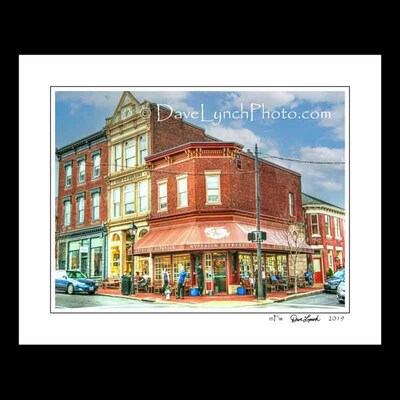 Fredericksburg VA Virginia - HYPERION EXPRESSO COFFEE SHOP - Fredericksburg  VA Art - Map - Skyline - Fredericksburg VA Print by Dave Lynch - image2